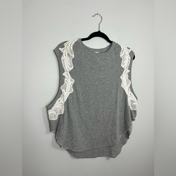 Free People Bonsai Lace Grey Tank Small - Picture 5 of 7